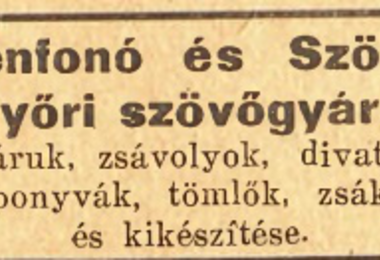 Hírdetés. Győr thj. város hatóságainak, hivatalainak… címtára 1947. évre Győr, 1947